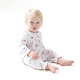 Pink Golf Carts Smocked LS Romper W/ Peter Pan Collar