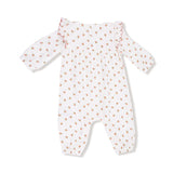 Petite Pointe Fleur LS Petal Ruffle Romper