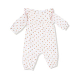 Petite Pointe Fleur LS Petal Ruffle Romper