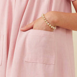 Blush Patch Pocket Ruffled Dress