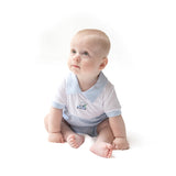 Boys Golf Carts Blue Polo Shortie W/ Contrast