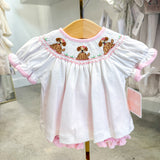 Puppies Girls- Pink Bishop Bloomer Set
