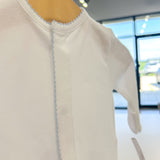White & Blue Trim Converter Gown