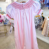 Rosy Holiday Smocked Pima Bishop Dress