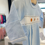 Baseball Blue Striped Footie
