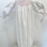 Sally White Smocked Gown