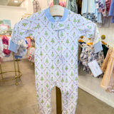 Boys Holly Night Zipper Footie