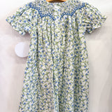Jessica Blue Floral Smocked Dress