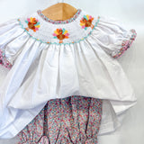 Girls Turkey Floral Bishop Bloomer Set