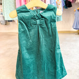 Amber Green Velvet Bow Dress