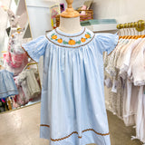 Blue Pumpkin Gingham Smocked Bishop Dress