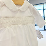 Emery White Smocked Bubble