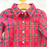 Red & Green Tartan Button-Up Dress Shirt