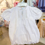 Pintuck & Lace White Bubble