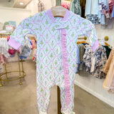 Girls Holly Night Zipper Footie
