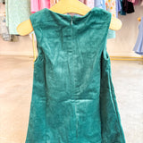 Amber Green Velvet Bow Dress