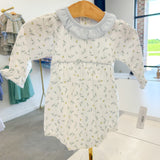 Mia Blue Floral Long Sleeve Bubble
