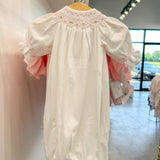 Sally White Smocked Gown