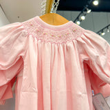 Sally Pink Smocked Gown