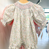 Vivian Floral Smocked Bubble