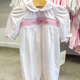 Claire White & Pink Geometric Gown
