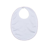 White Bib- Pink Pimcot Trim