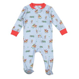 Boys Cajun Christmas Zipper Footie