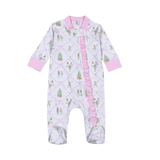 Nutcrackers Pima Girls Zipper Footie