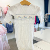 Blue Lamb Smocked Gown