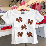 Football Bow Girls TShirt