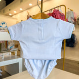 Mini Mallard Embroidered Blue Diaper Set