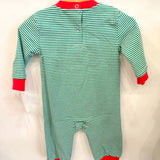 Green Striped Santa Romper