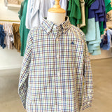 Navy/Aspen Green LS Dress Shirt