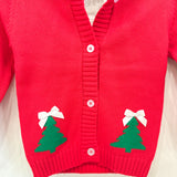 Red Christmas Tree Knit Cardigan