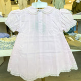 Pink/White Collared Lace Dress