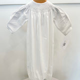 Emery White Smocked Gown
