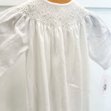 Emery White Smocked Gown