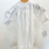 Tim Blue Dots Smocked Gown
