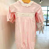 Sally Pink Striped Smocked Gown