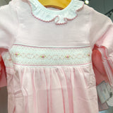 Sally Pink Striped Smocked Gown