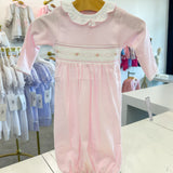 Sally Pink Striped Smocked Gown
