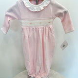 Sally Pink Striped Smocked Gown