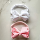Two Pack Mini Bow Wht/LtPk