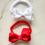 Two Pack Mini Bow Wht/Red