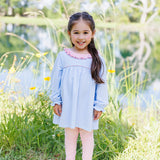 Audrey Pant Set- Light Blue Stripes/Pink