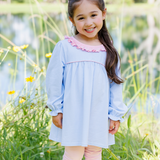 Audrey Pant Set- Light Blue Stripes/Pink