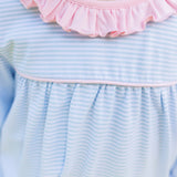 Audrey Pant Set- Light Blue Stripes/Pink