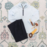 Evan Pullover Pants Set- Mini Blue Gingham
