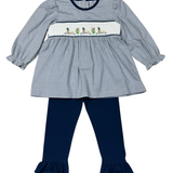 Mallard Duck Smocked Ruffle Pant Set
