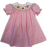 Emma Pumpkin Pink Smocked Bishop Dress